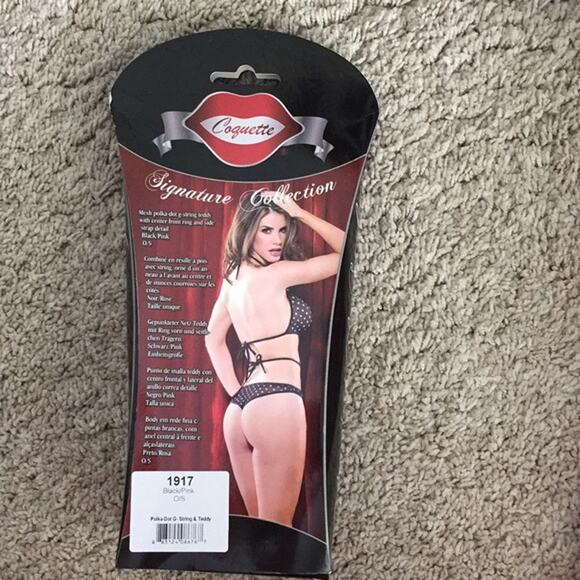 SEXY POLKA DOT TEDDY G STRING LINGERIE COSTUME VALENTINES DAY NEW - Picture 4 of 4